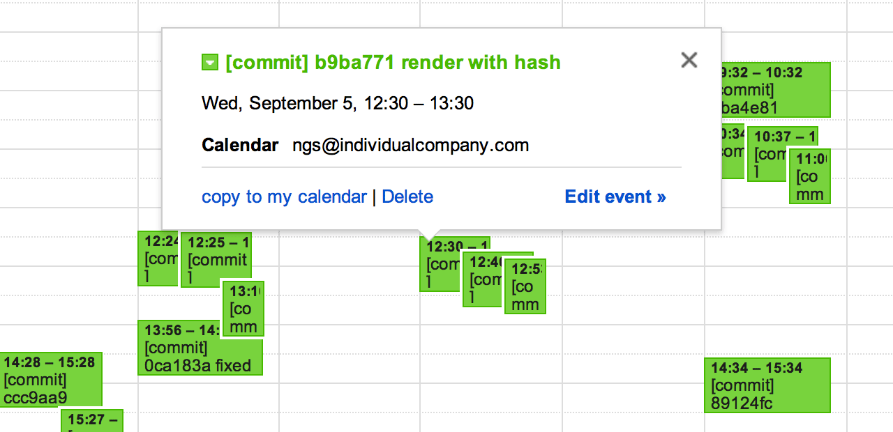 Create Events on Google Calendar with Git Commit